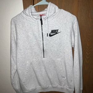 White/gray/black Nike quarter zip sweatshirt. Size small. Great condition